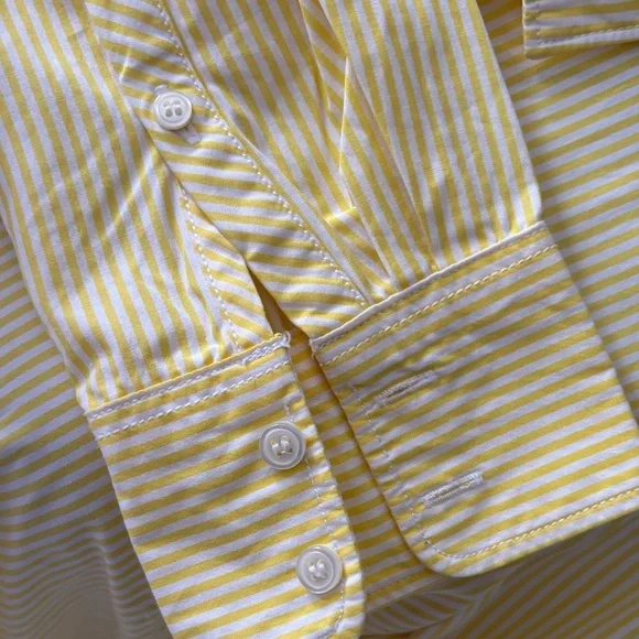 Sunny Yellow Striped Button Down Shirt - Picture 4 of 5